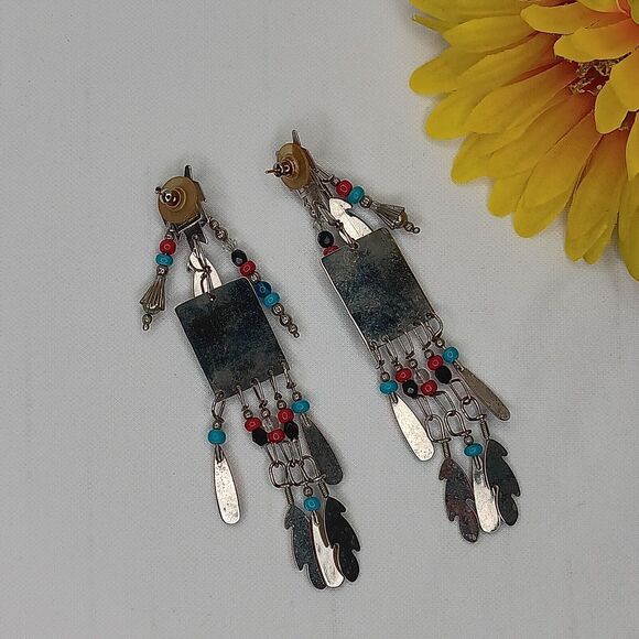 Lunch At The Ritz Bird God Native American Inspired Stud Drop Dangle Earring